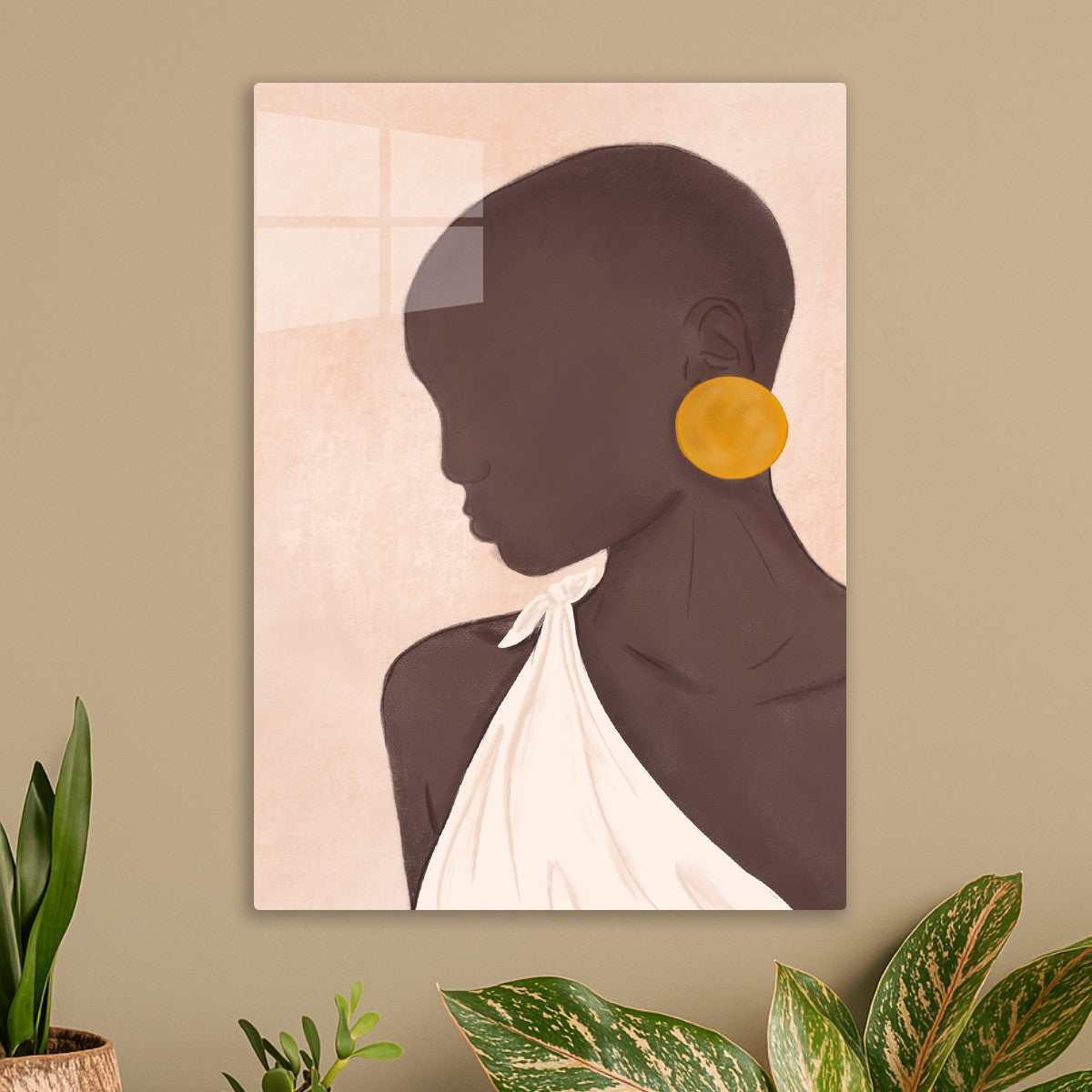 African Woman Profile Art