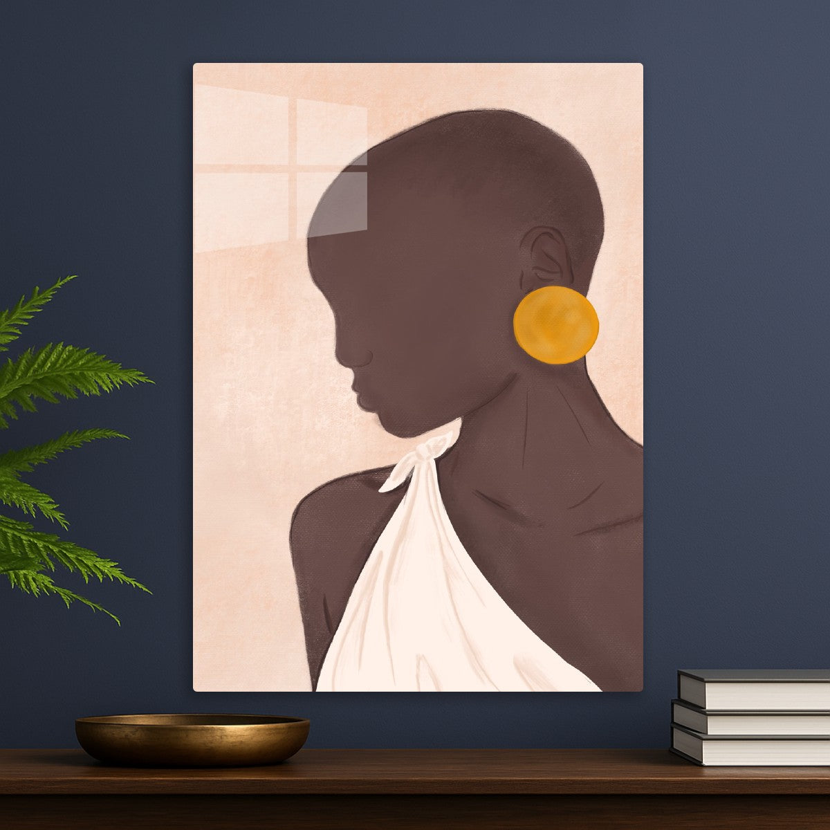 African Woman Profile Art