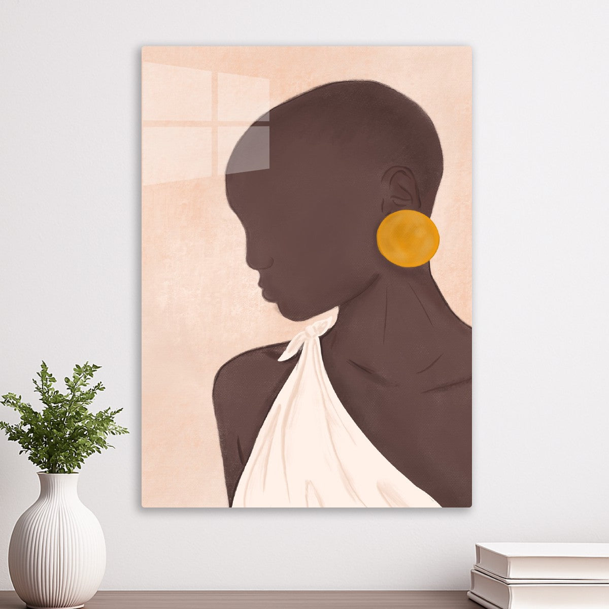 African Woman Profile Art