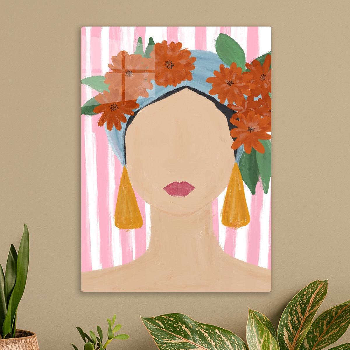 Boho Floral Portrait Art