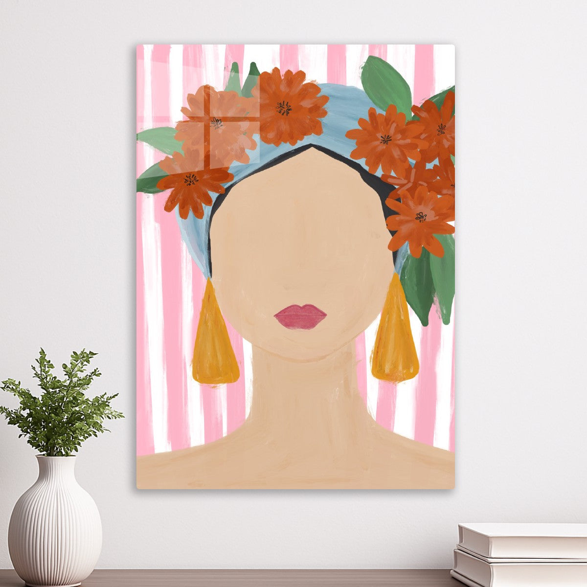 Boho Floral Portrait Art