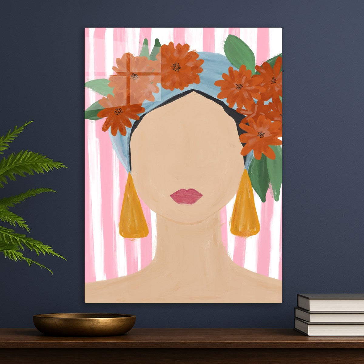 Boho Floral Portrait Art