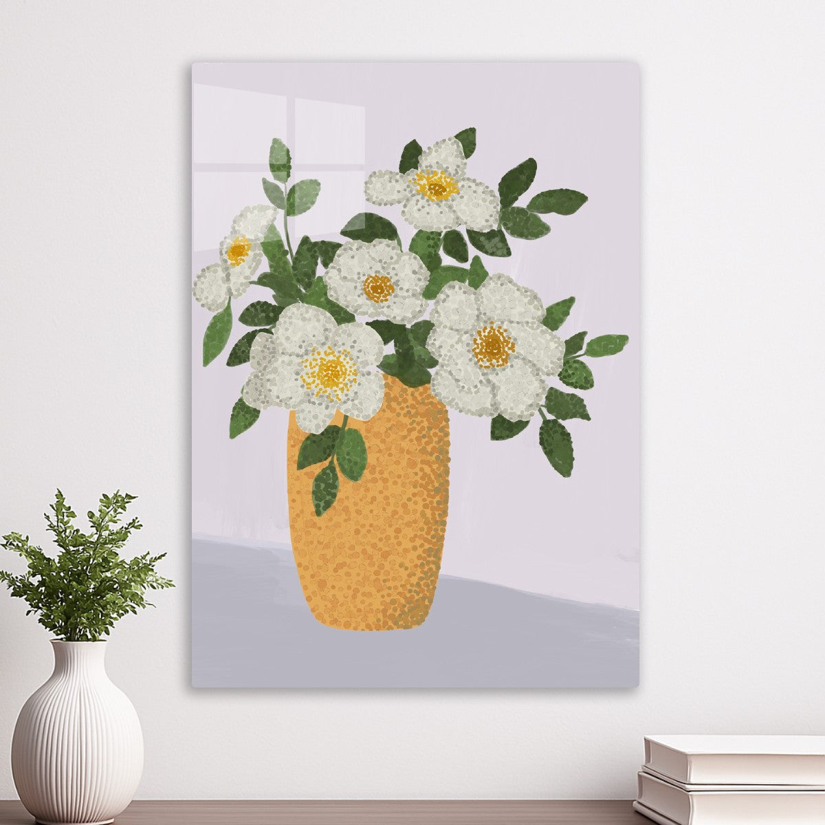 White Blossoms Vase