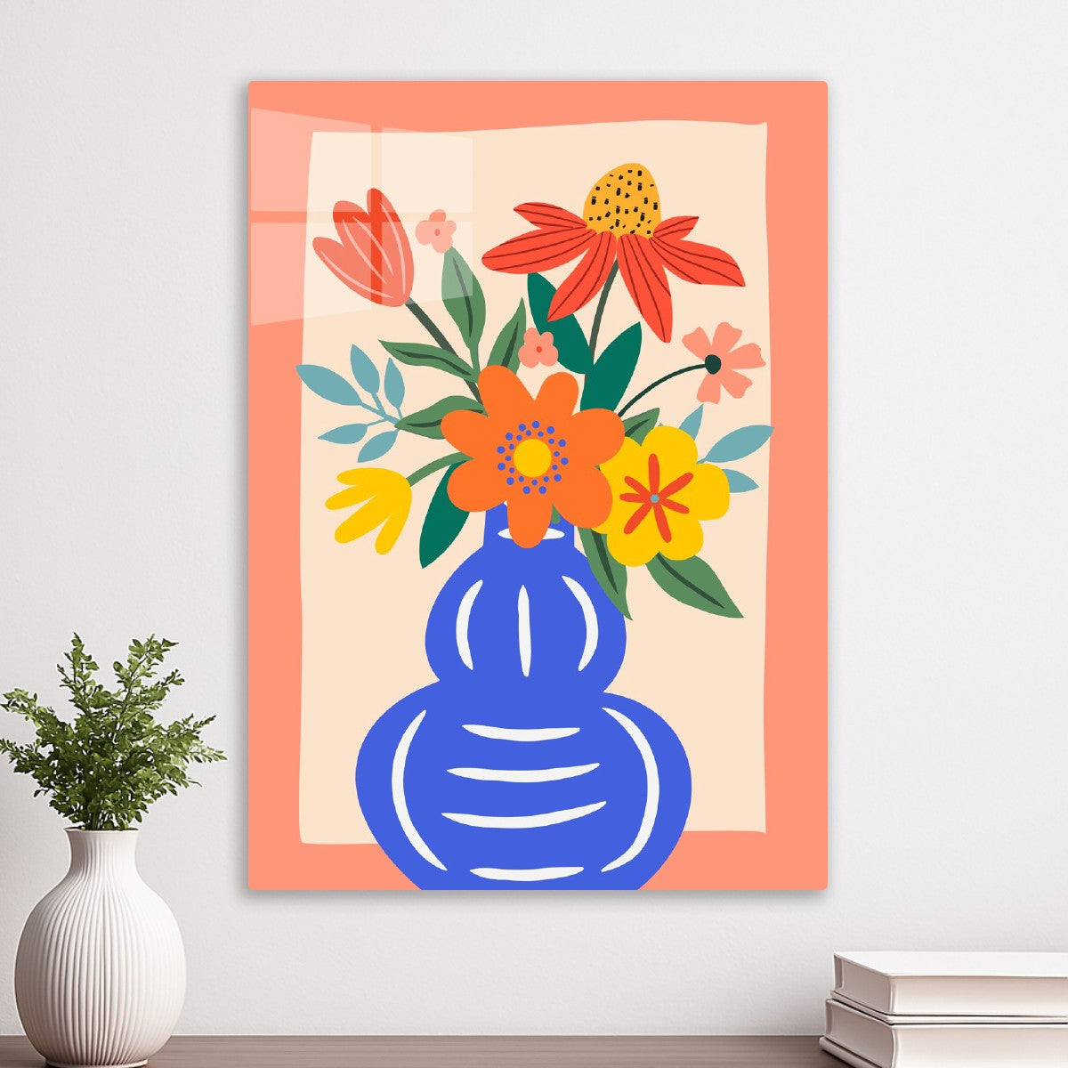 Flowers in Blue Vase