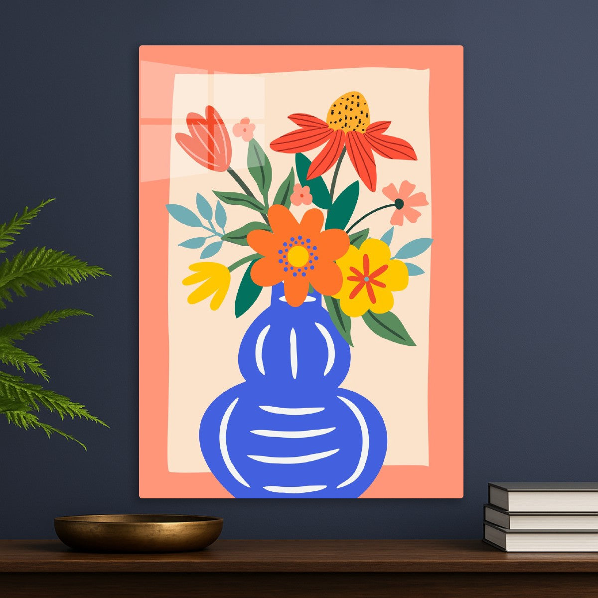 Flowers in Blue Vase