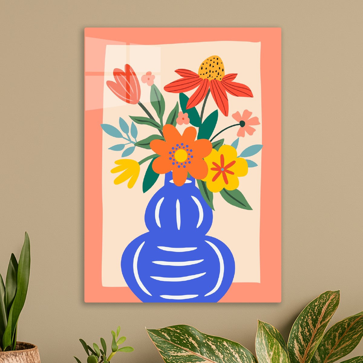 Flowers in Blue Vase