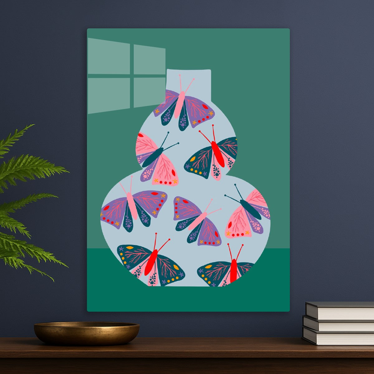 Butterfly Vase Art