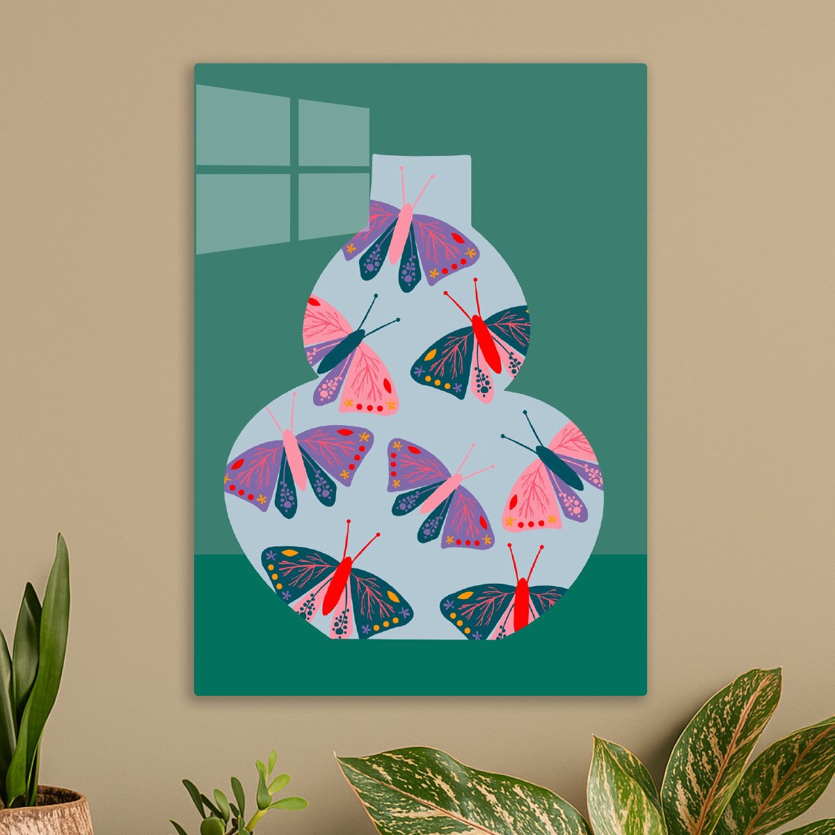 Butterfly Vase Art