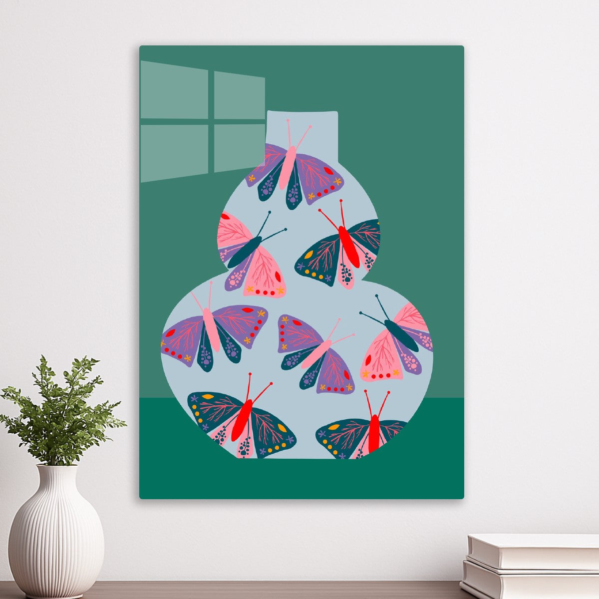 Butterfly Vase Art
