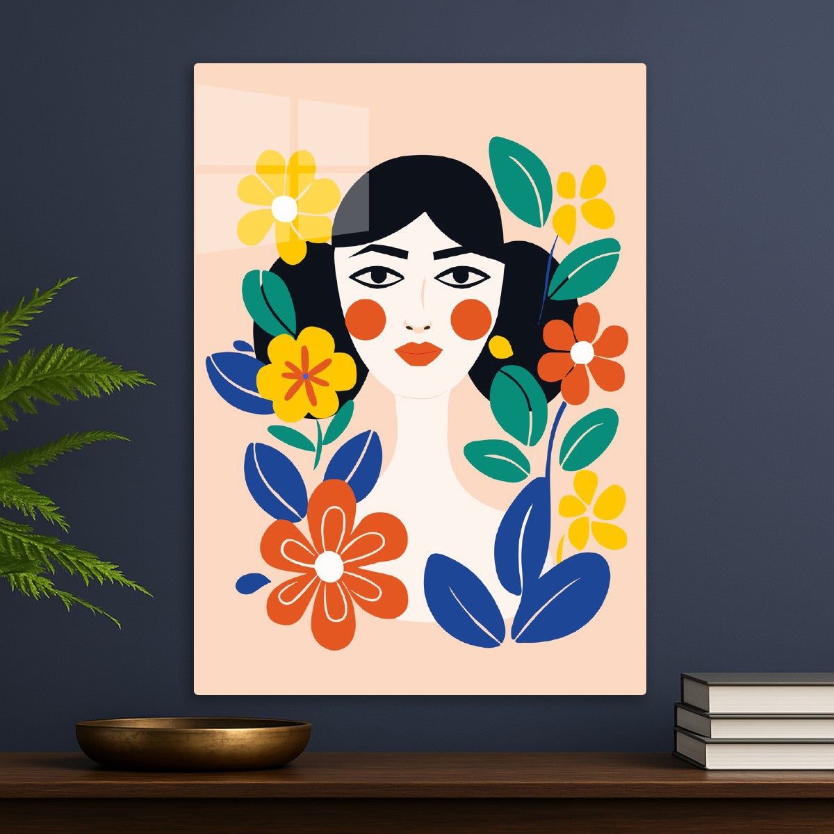 Bold Floral Portrait