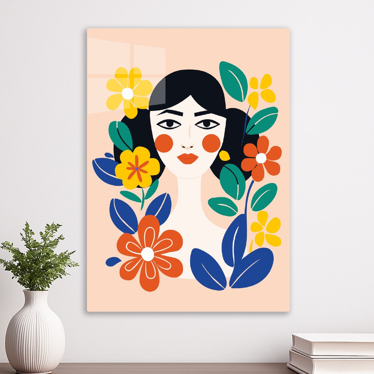 Bold Floral Portrait