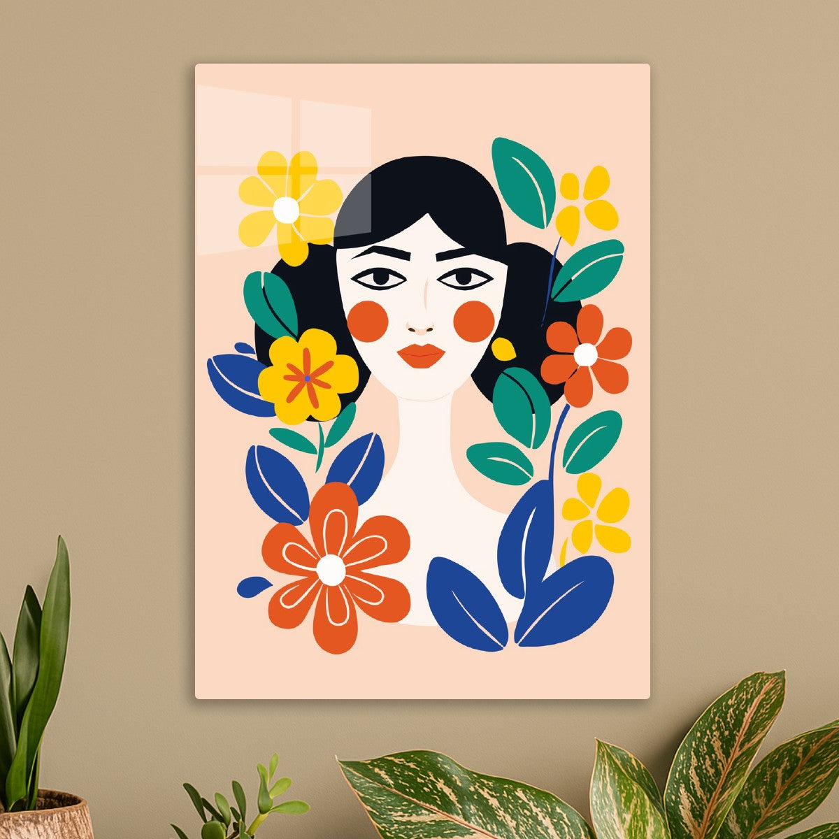 Bold Floral Portrait