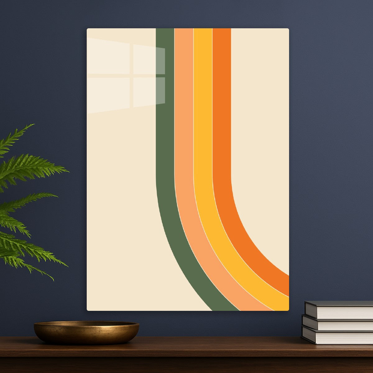 Retro Curved Line Art