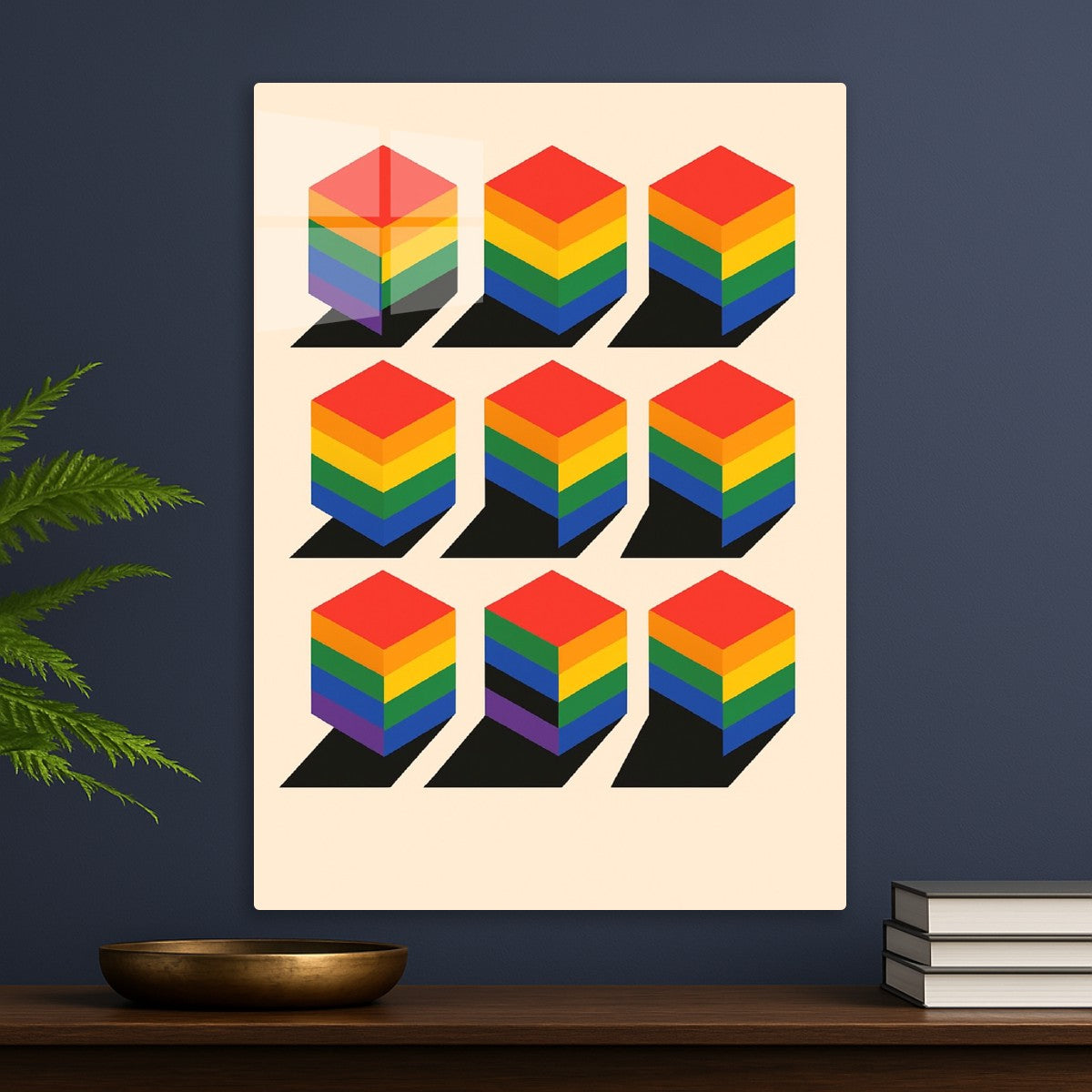 Rainbow Cubes Pattern