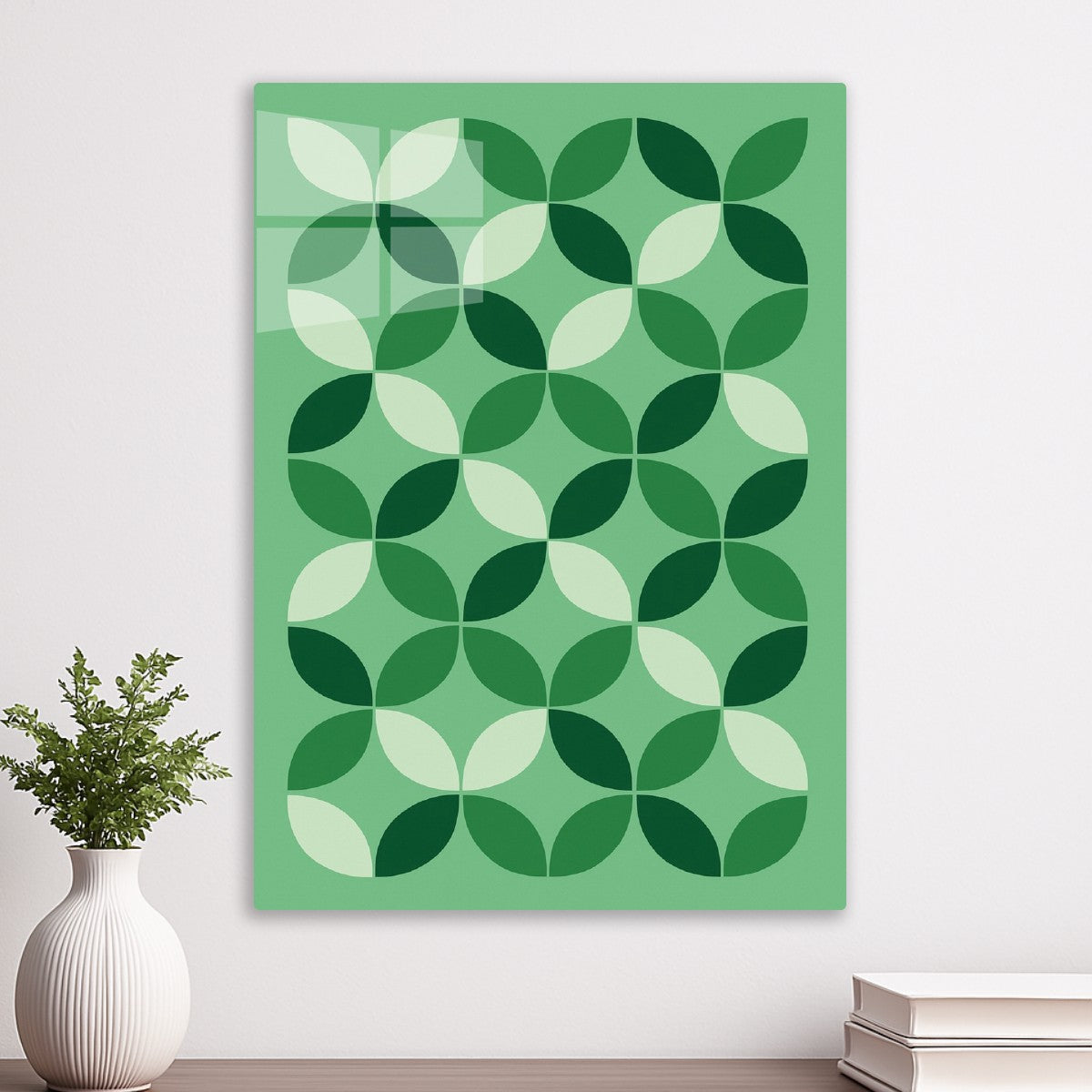 Green Geometric Floral Pattern