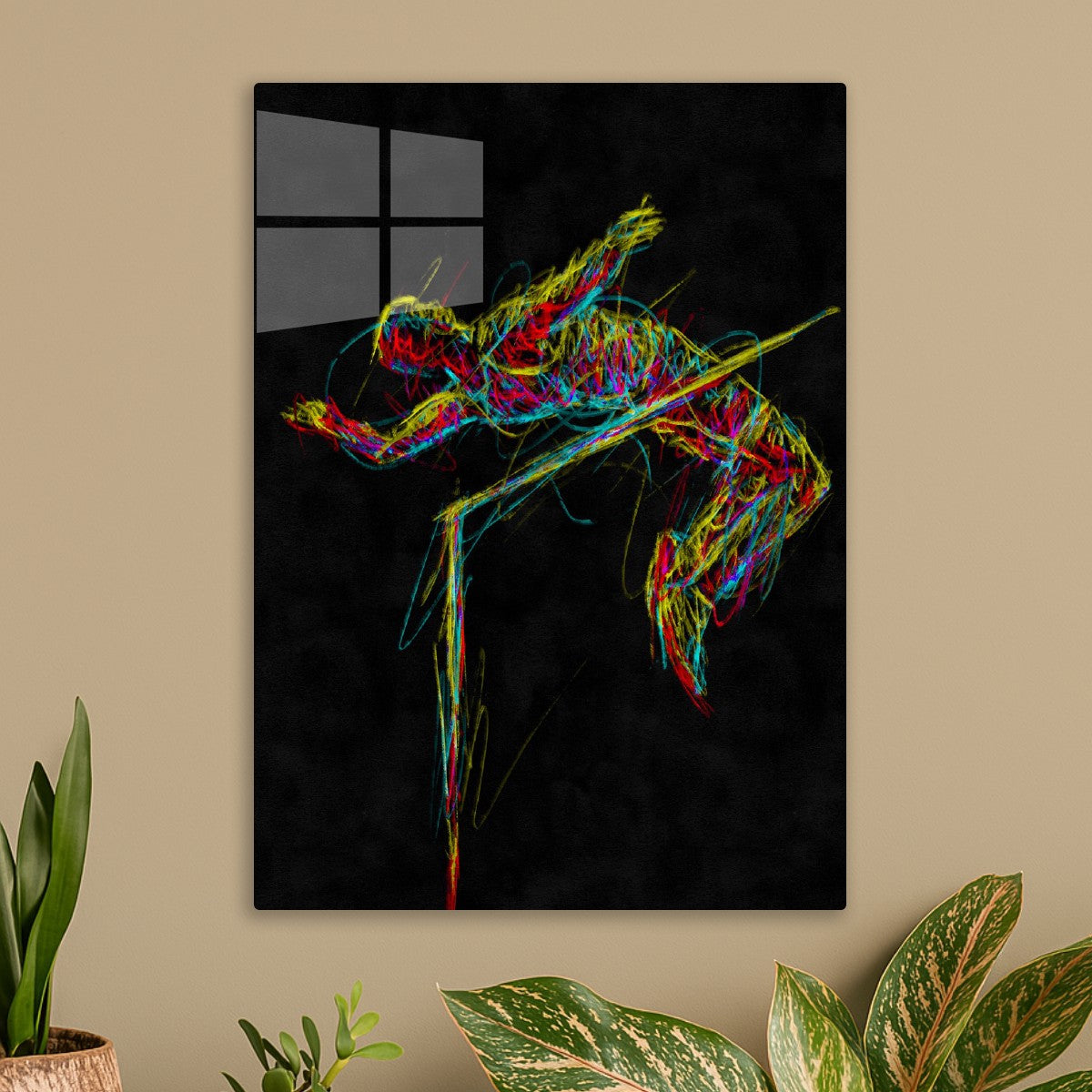abstract scribble jumps athlet