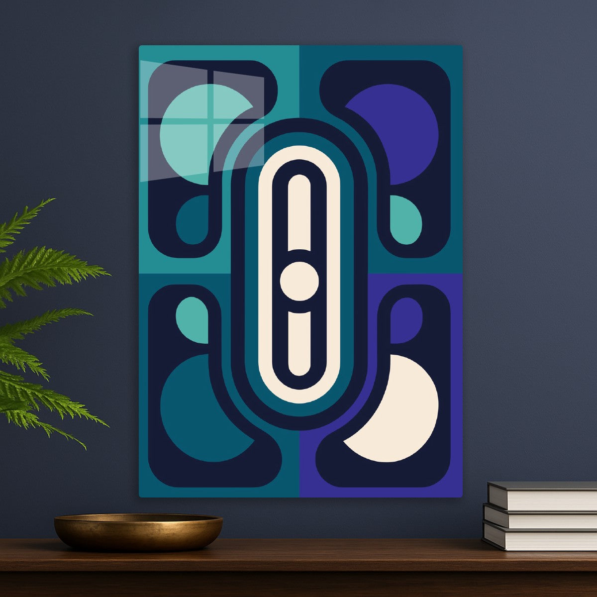 Abstract Geometric Art in Blue