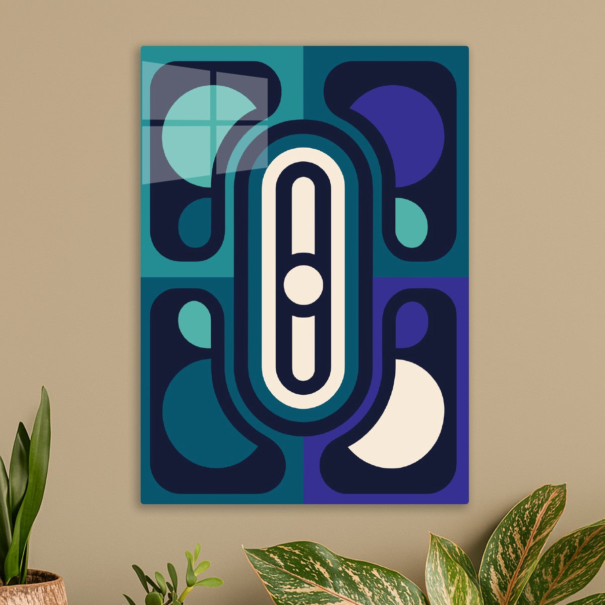Abstract Geometric Art in Blue