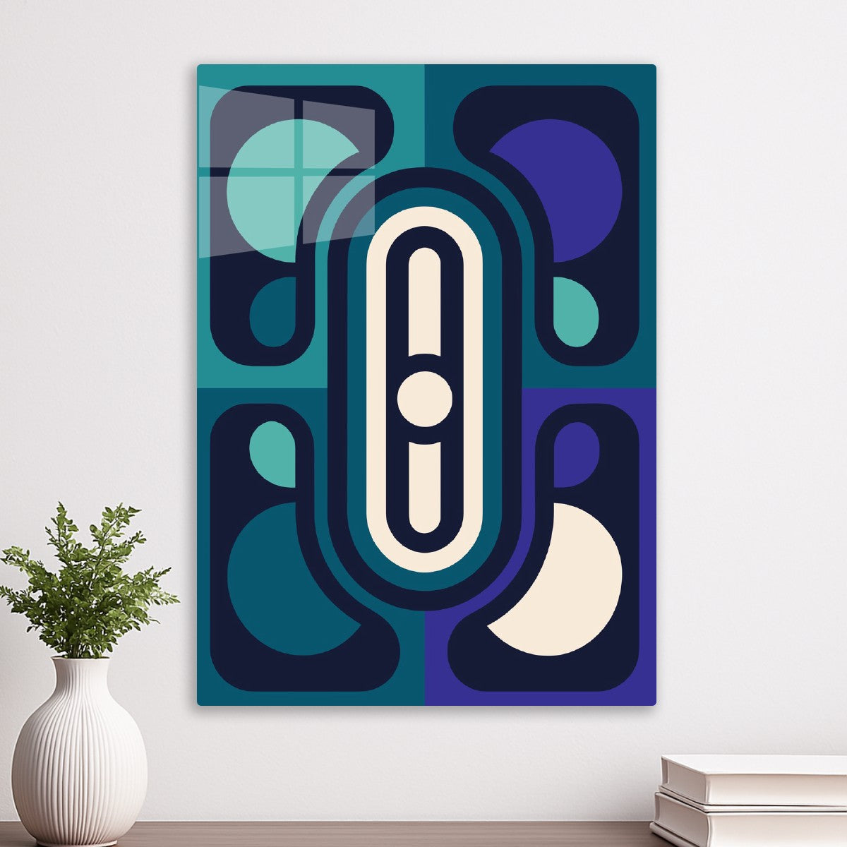 Abstract Geometric Art in Blue
