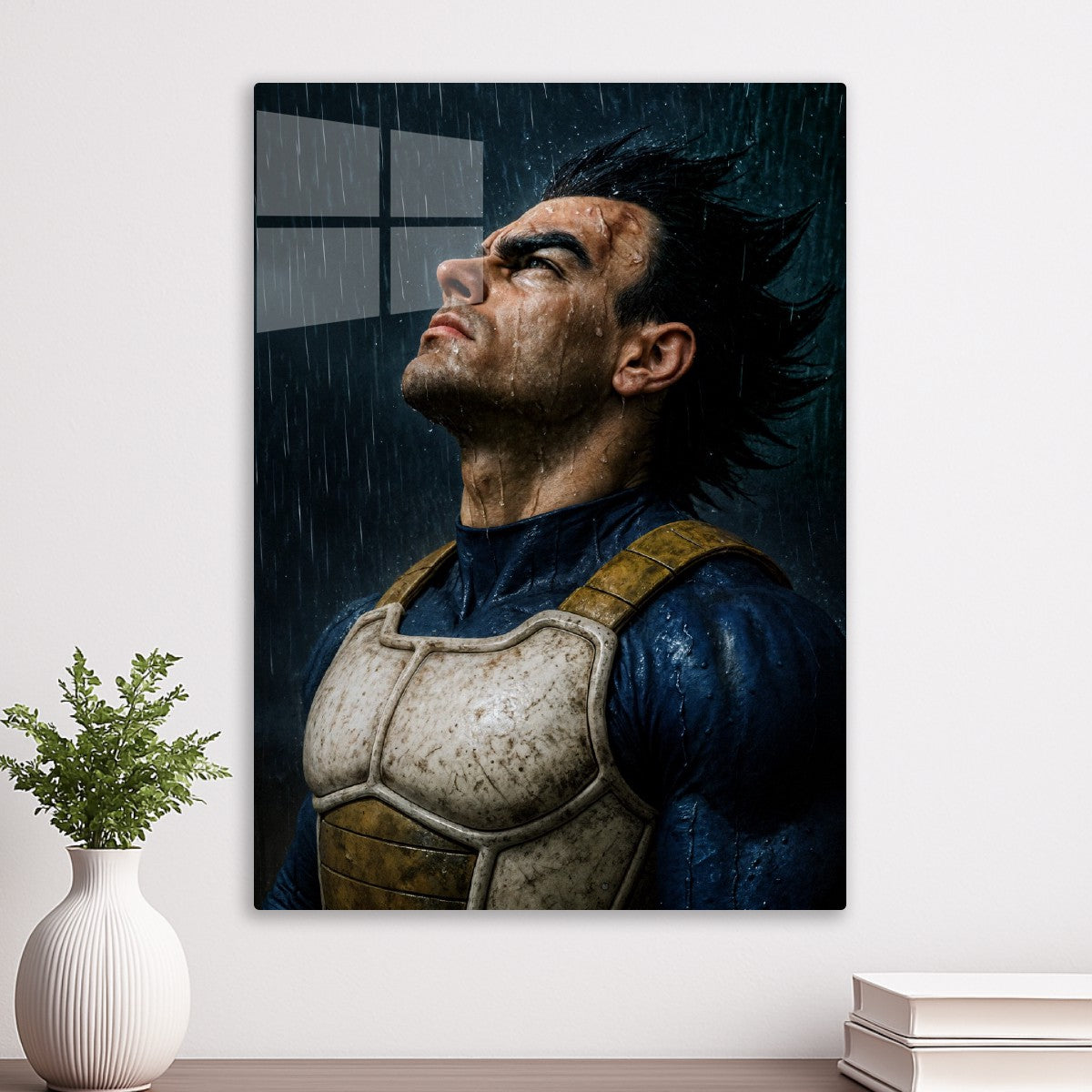 Vegeta in the rain