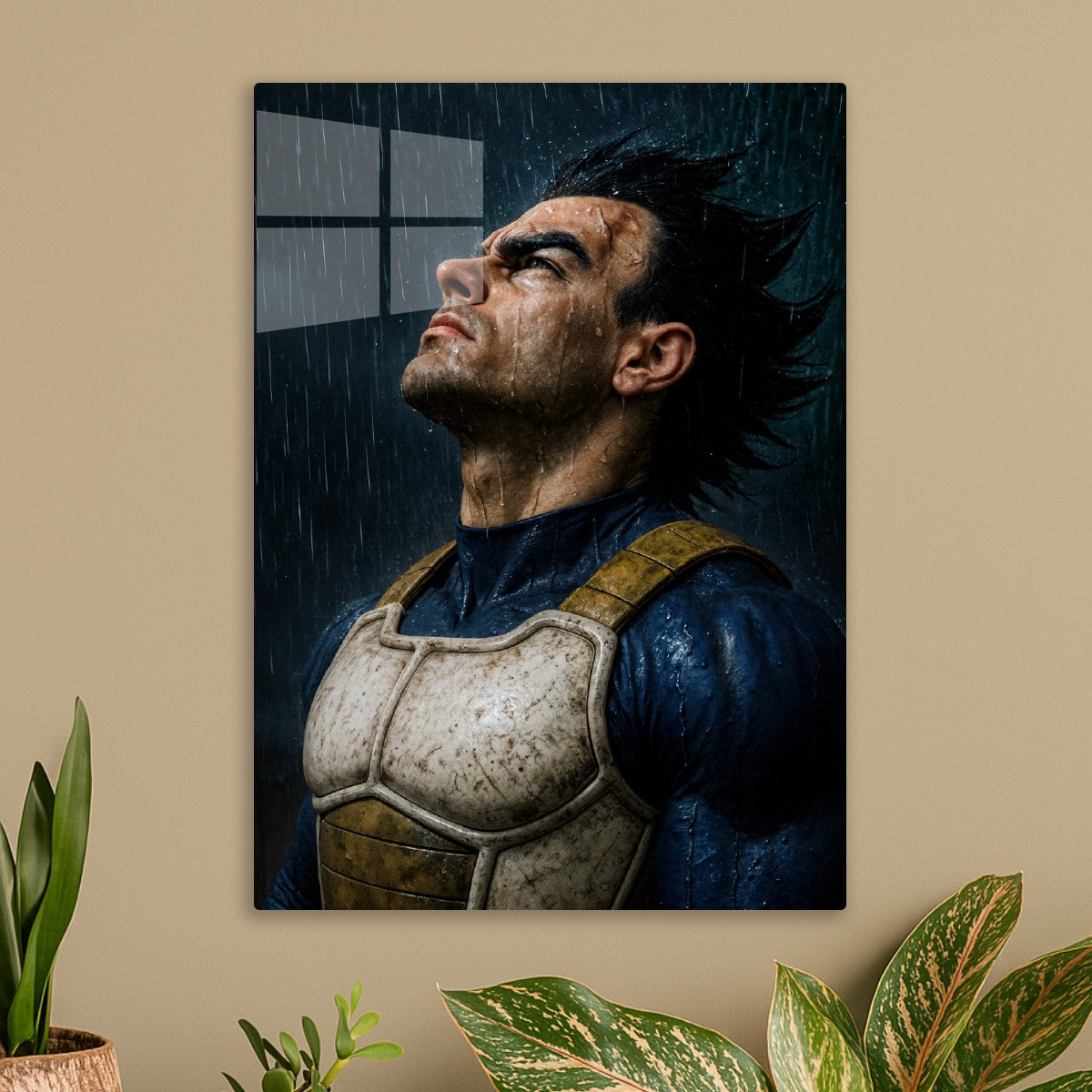 Vegeta in the rain