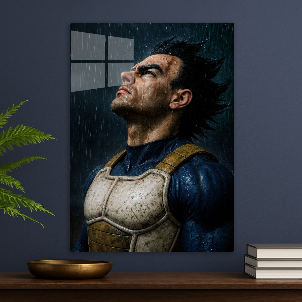Vegeta in the rain