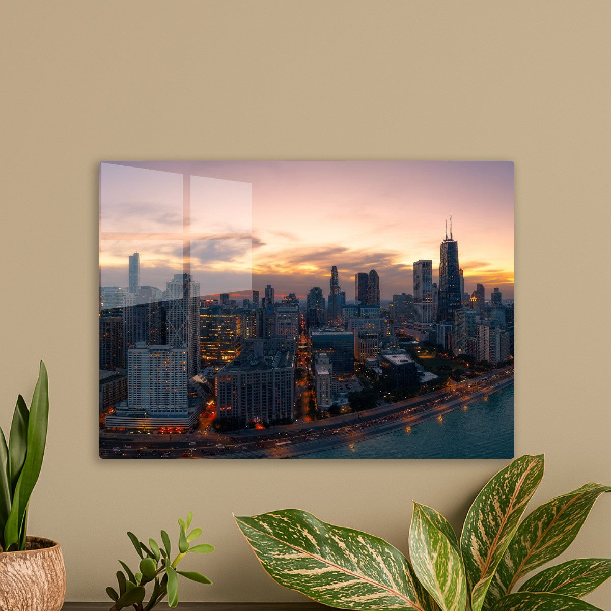 Chicago Skyline at Sunset