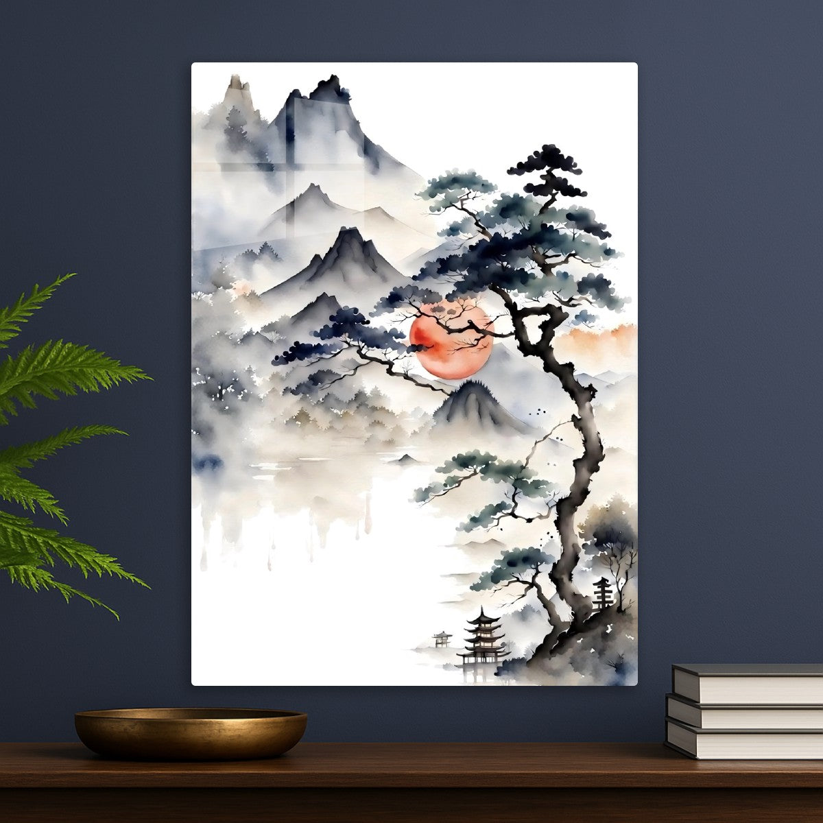 japan scenery watercolor painting