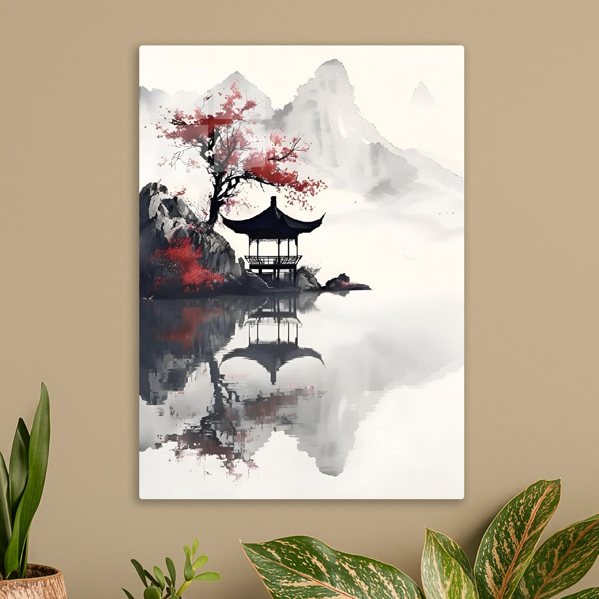 japan scenery watercolor painting