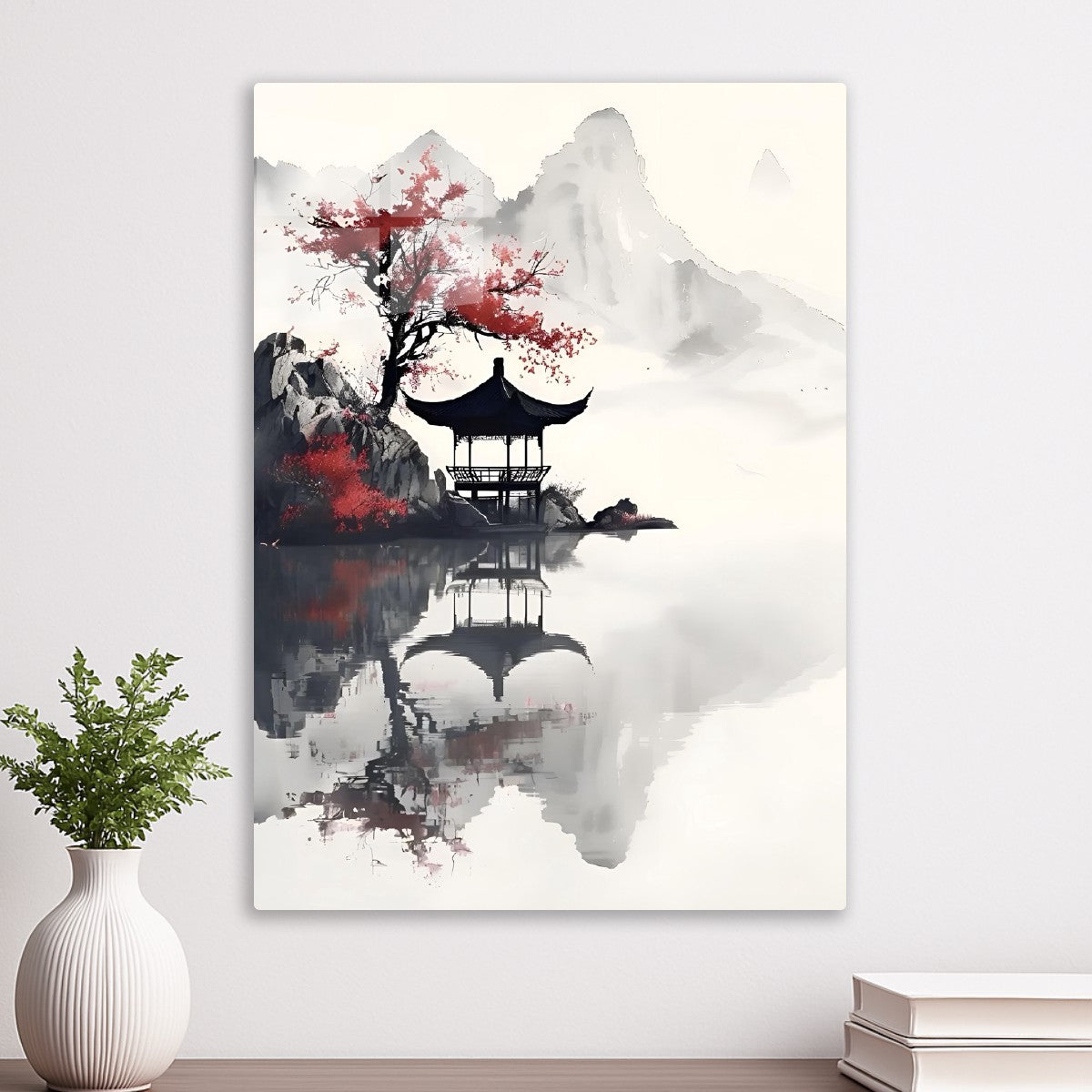 japan scenery watercolor painting