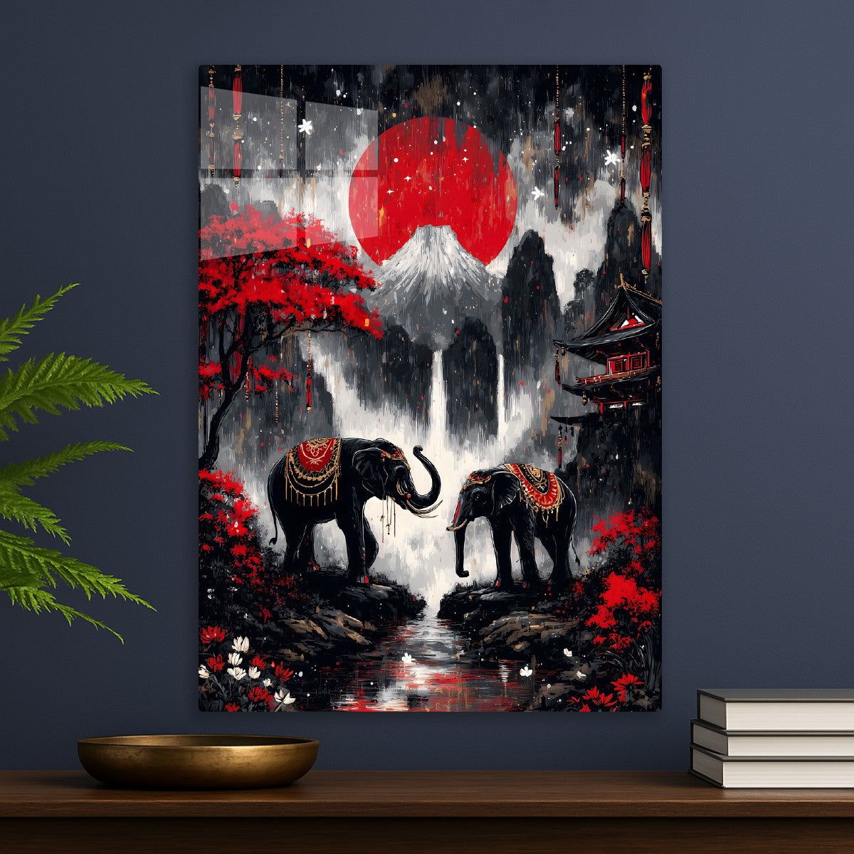 Elephants Under the Scarlet Mo