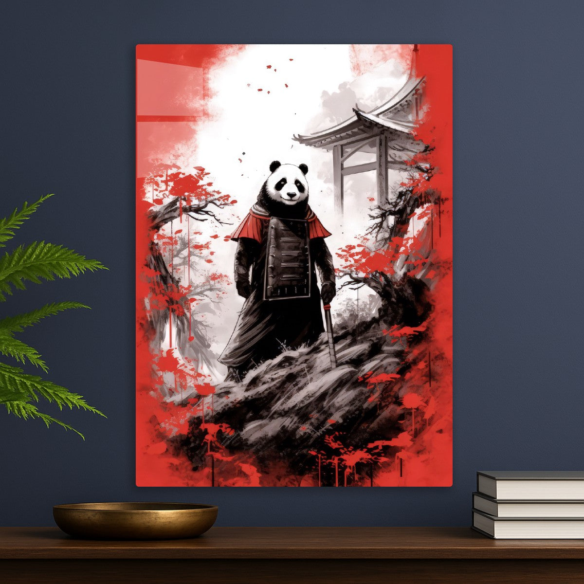 Japanese style panda samurai