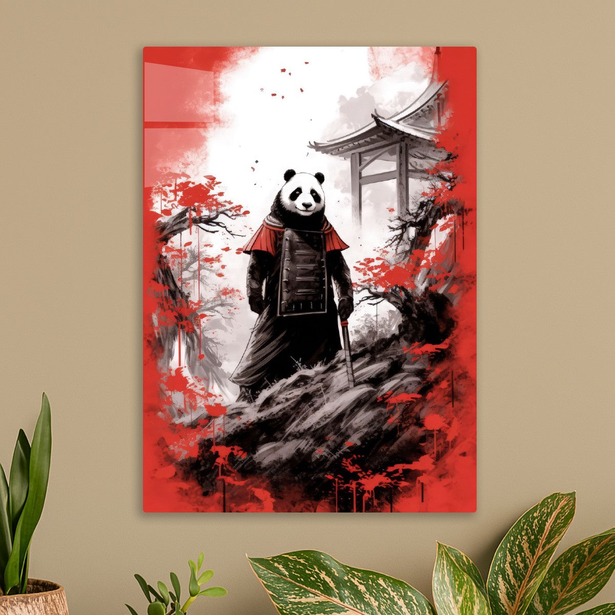 Japanese style panda samurai
