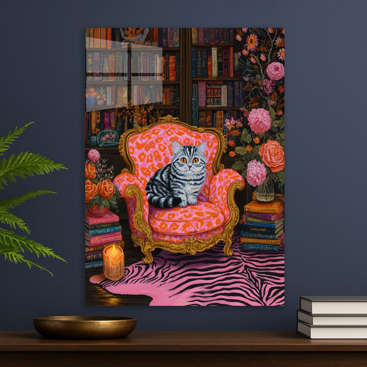 Regal Feline in a Floral Haven