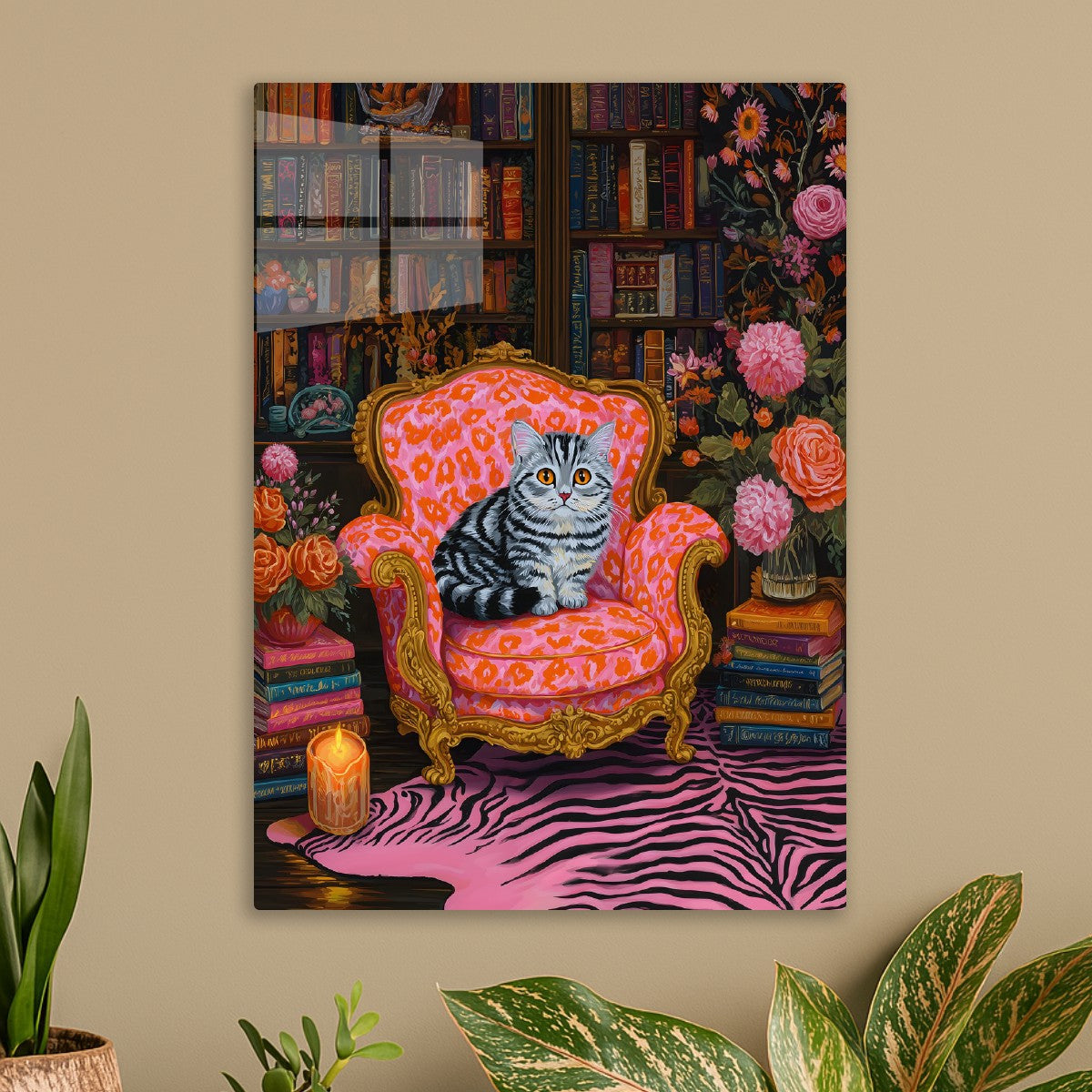 Regal Feline in a Floral Haven
