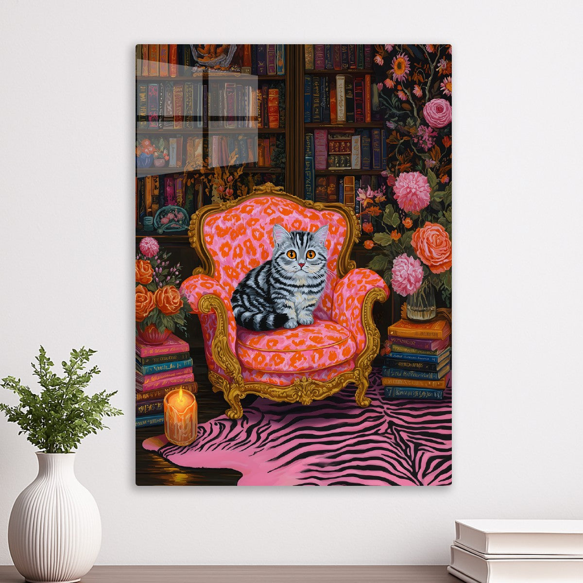 Regal Feline in a Floral Haven
