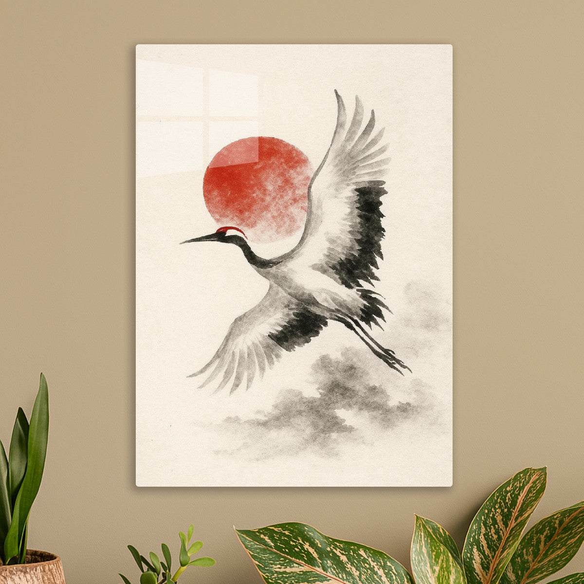 Japanese crane flying art