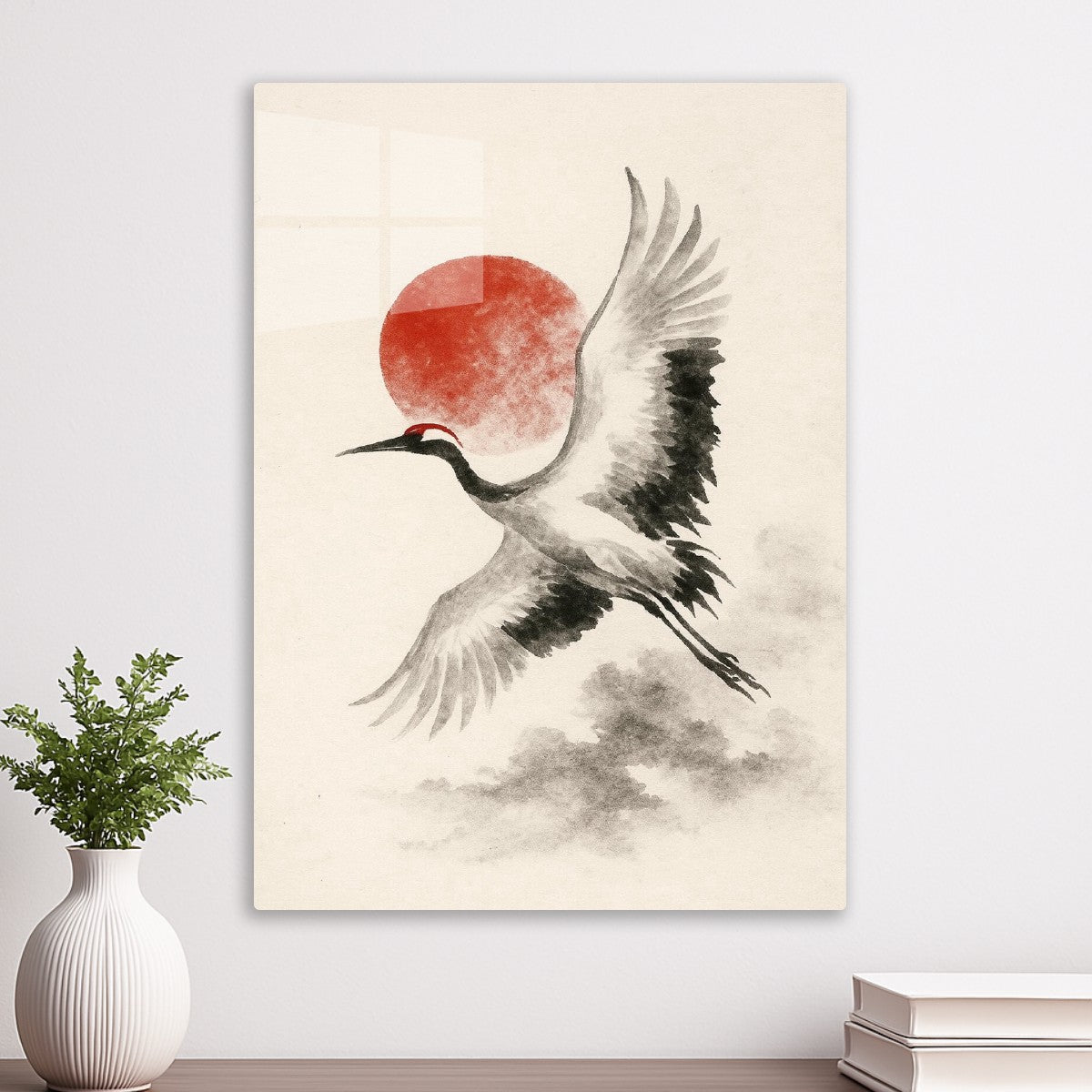 Japanese crane flying art