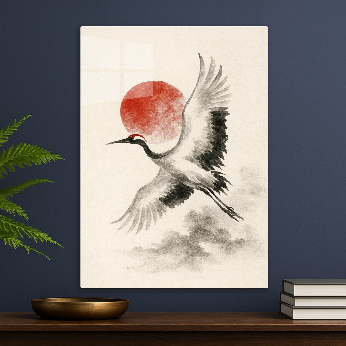 Japanese crane flying art