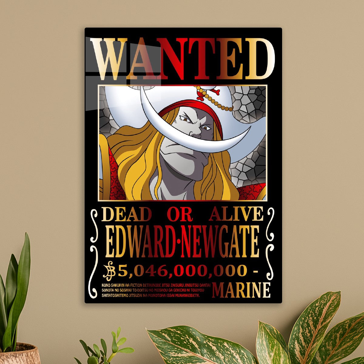 One Piece EDWARD NEWGATE Wanted Poster