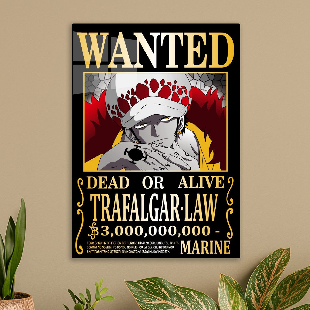 One Piece TRAFALGAR LOW Wanted Poster
