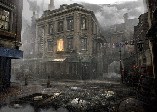 The Rainy London City painting