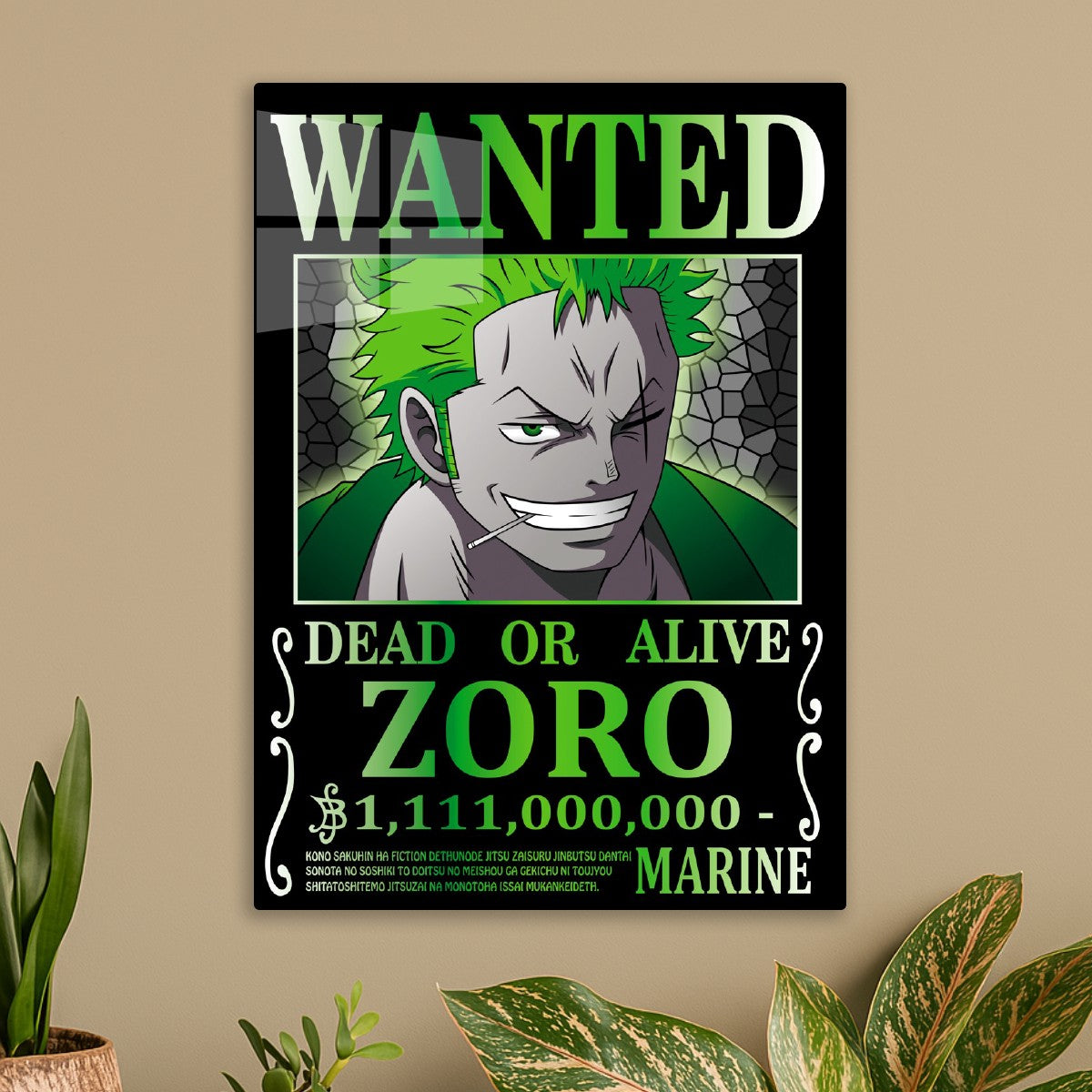 One Piece ZORO Wanted Poster