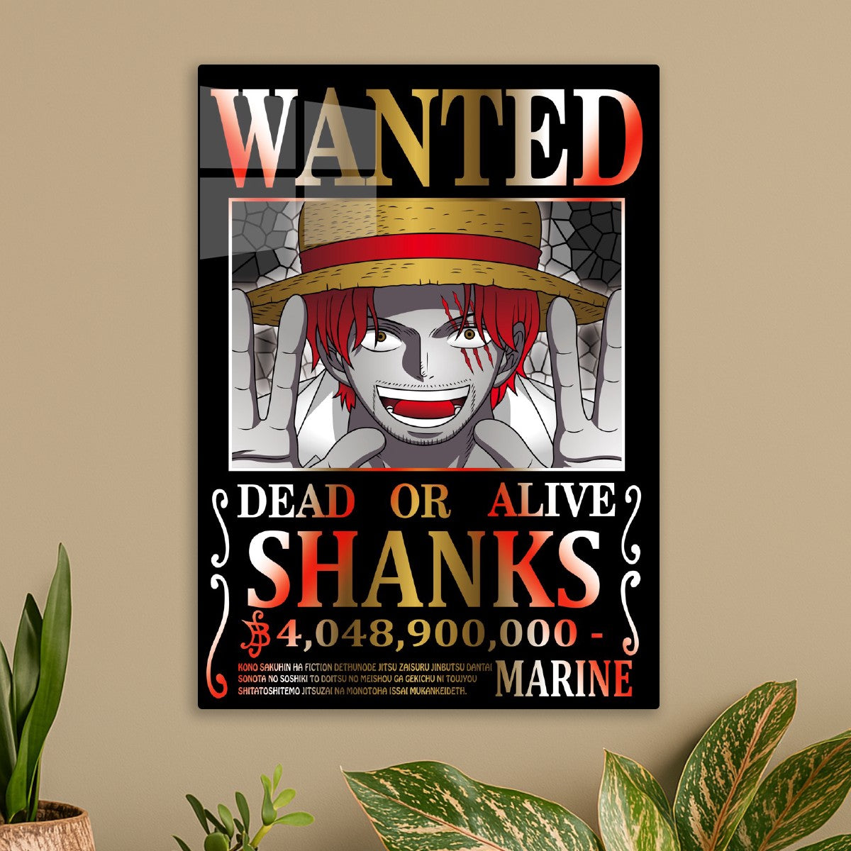 One Piece Shanks Wanted Poster