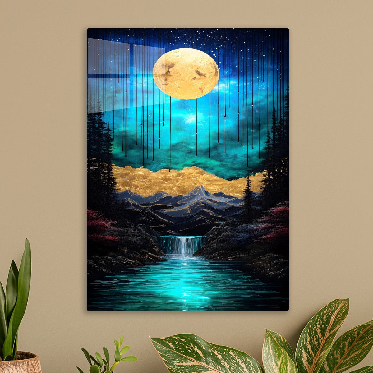 Golden Moonlight Cascade