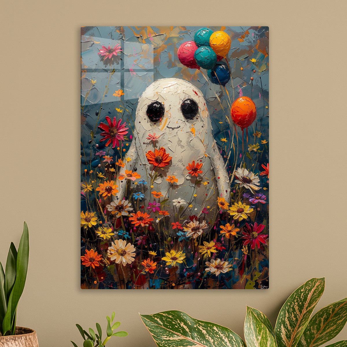 Balloon Ghost in Floral Dream