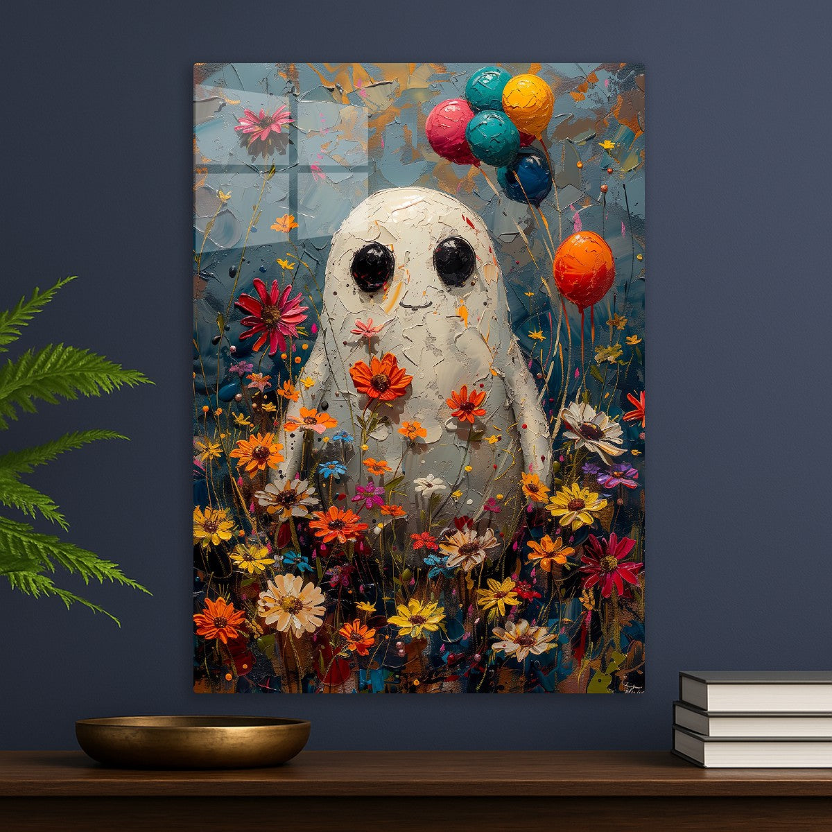 Balloon Ghost in Floral Dream