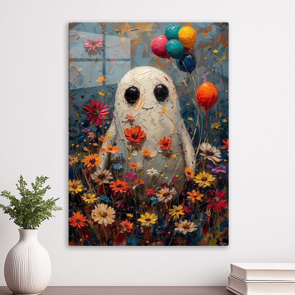 Balloon Ghost in Floral Dream