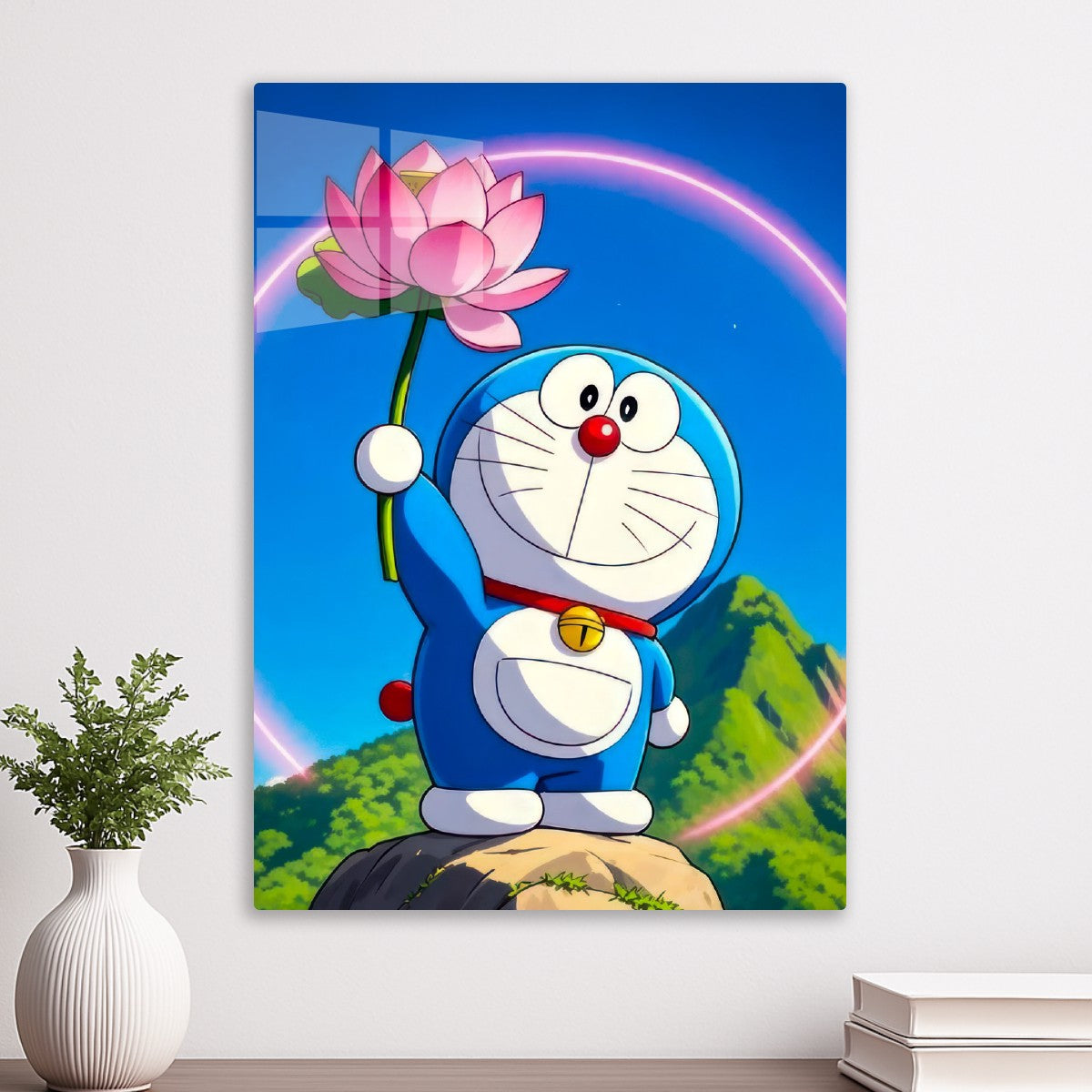 Doraemon with Lotus