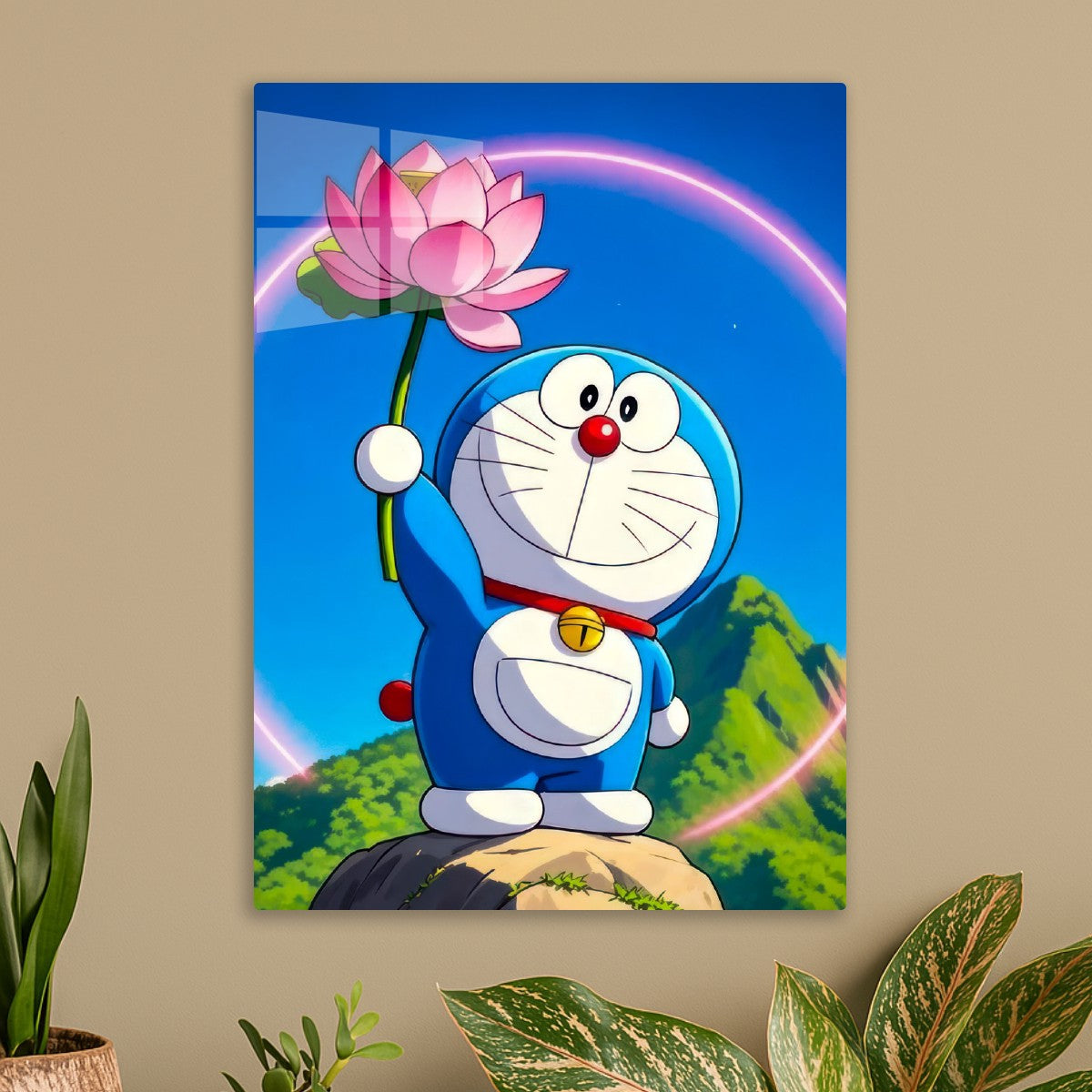 Doraemon with Lotus